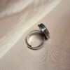 Rectangular Rainbow Fluorite Ring | German Silver