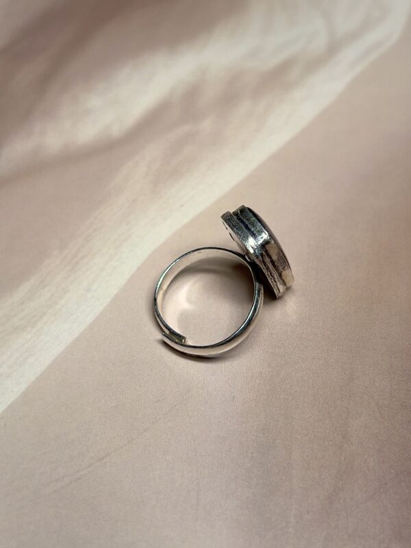 Rectangular Rainbow Fluorite Ring | German Silver
