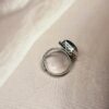 Square Blue-Green Flash Labradorite Ring | German Silver