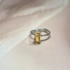 Baguette Cut Citrine Ring | Adjustable | German Silver