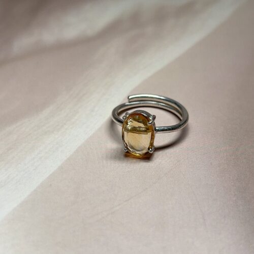 Oval Cut Citrine Ring | Adjustable | German Silver