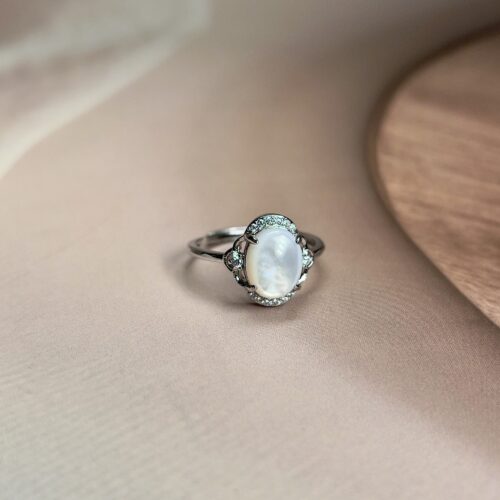 Iridescent Mother of Pearl Ring | Exclusive | German Silver
