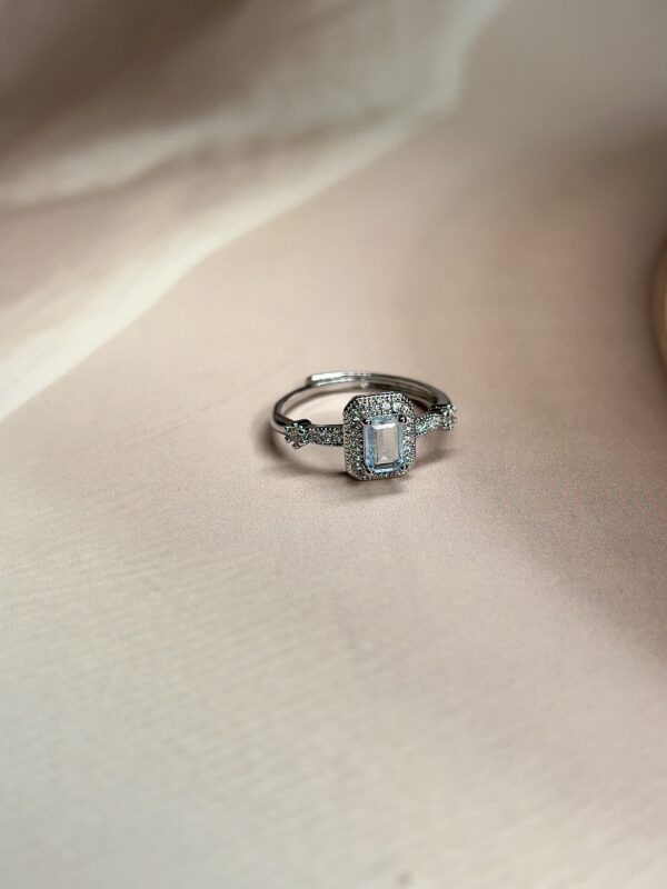 IMG_1869 Premium Faceted Aquamarine Ring | German Silver | Aqua Blue