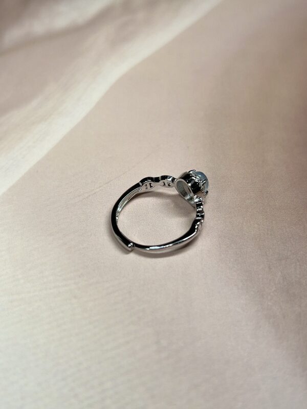 Premium Cabochon Aquamarine Ring | German Silver | Aqua Blue