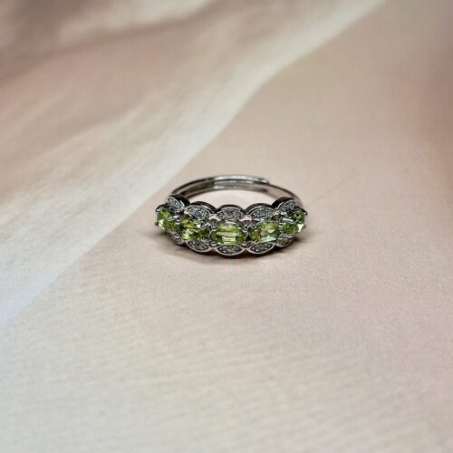 Peridot 5 Stone Ring | Premium | German Silver