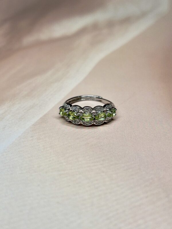 IMG_1906 Peridot 5 Stone Ring | Premium | German Silver