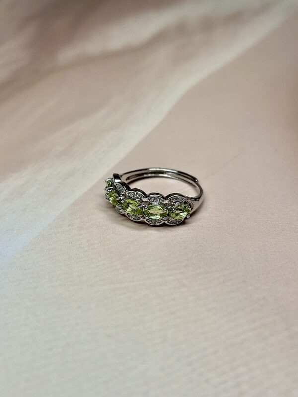 IMG_1908 Peridot 5 Stone Ring | Premium | German Silver