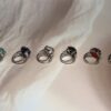 Blooming Heart Crystal Rings | 6 Natural Crystal Options | German Silver