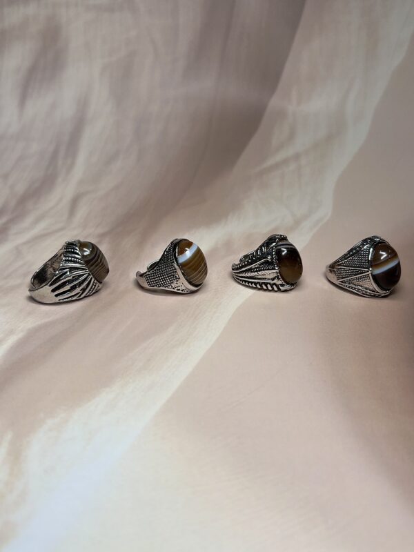 Earthbound Black Agate/ Sulemani Hakik Rings | 4 Styles | German Silver
