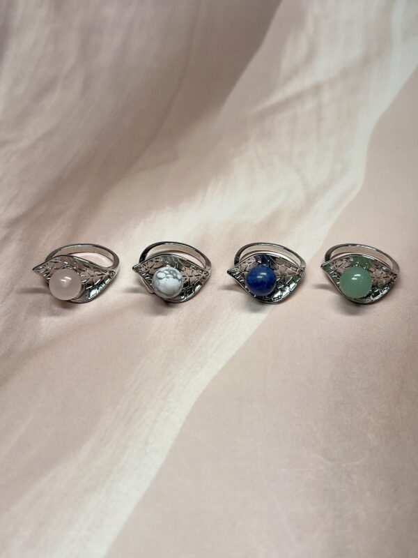 Morning Dew Crystal Rings | 8 Natural Crystal Options | German Silver