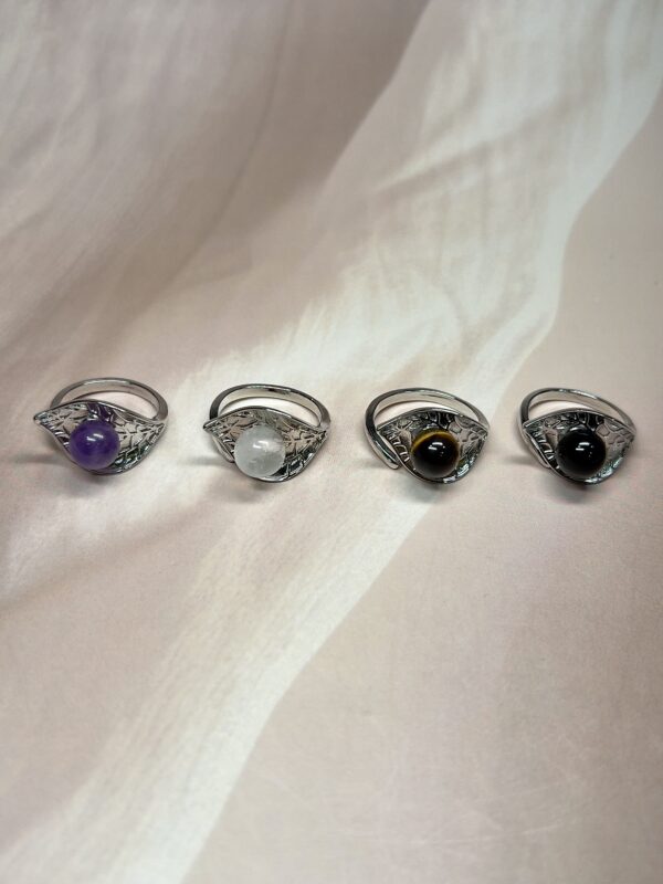 Morning Dew Crystal Rings | 8 Natural Crystal Options | German Silver