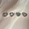 Ornate Aura Crystal Rings | 8 Natural Crystal Options | German Silver