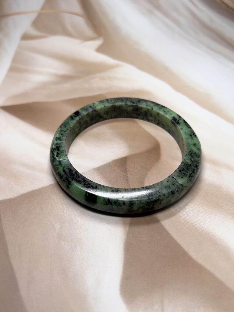 Exclusive Full Green Zoisite Crystal Bangle | 6.3 CM