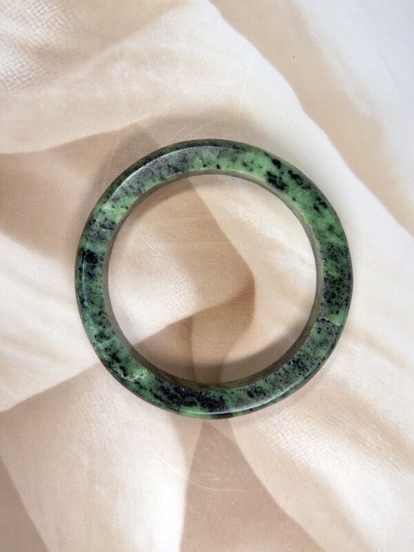 Exclusive Full Green Zoisite Crystal Bangle | 6.3 CM