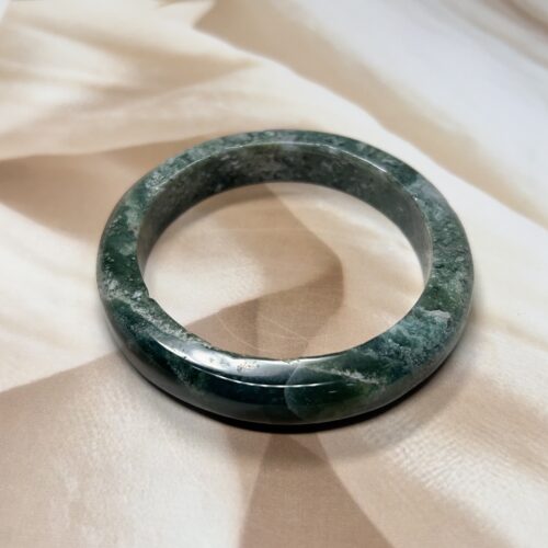 IMG_2195 Exclusive Full Moss Agate Crystal Bangle | 6.3 CM