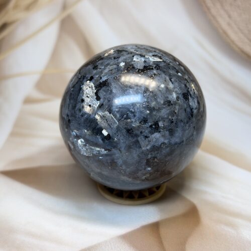 Premium Flashy Larvikite Sphere | 460 GM | 6.9 CM