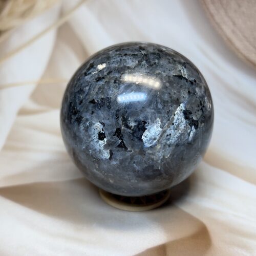 Premium Flashy Larvikite Sphere | 484 GM | 6.98 CM