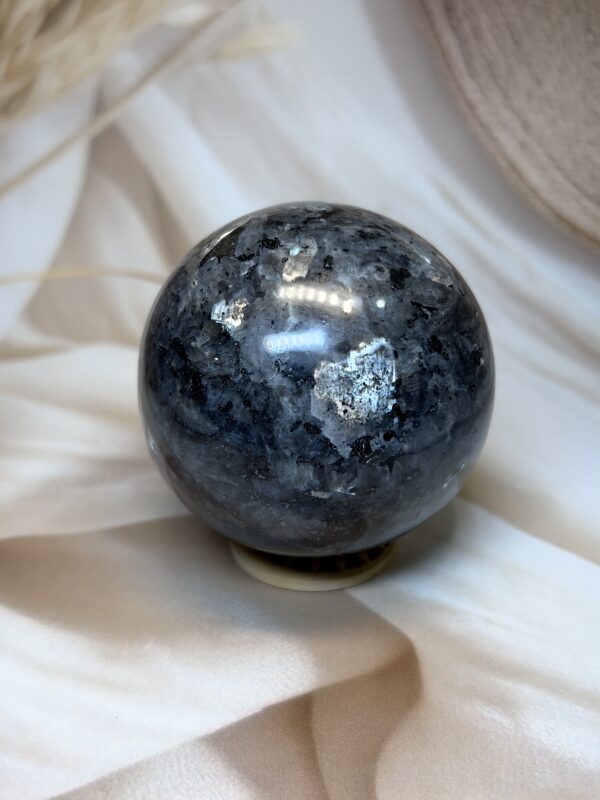 IMG_2277 Premium Flashy Larvikite Sphere | 460 GM | 6.9 CM