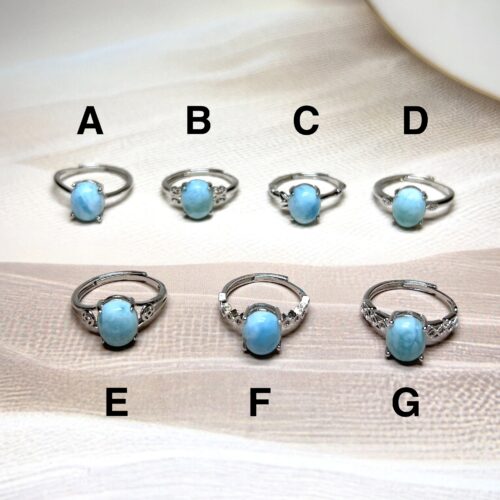 Larimar Rings | 7 Styles | Adjustable | German Silver