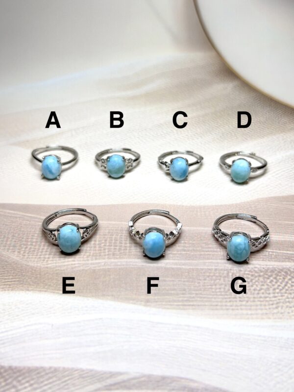 IMG_2423 Larimar Rings | 7 Styles | Adjustable | German Silver