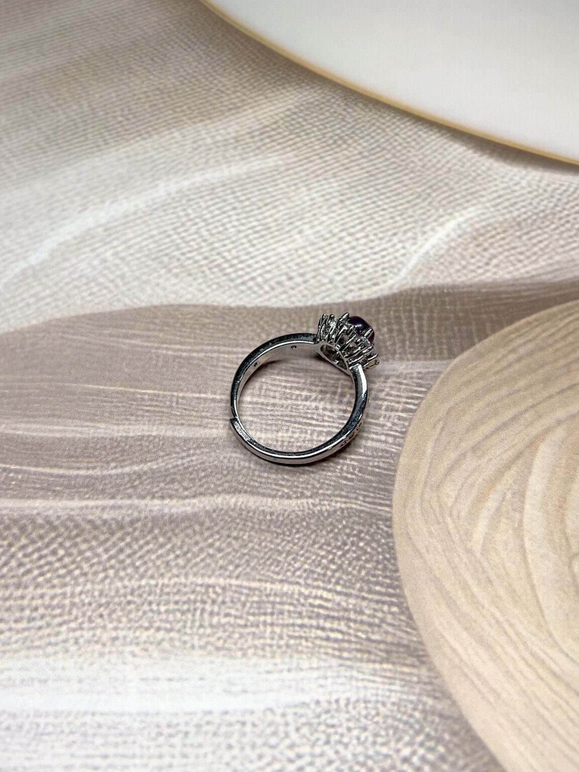 Victorian Amethyst Ring | Adjustable | German Silver – manikacrystals.in