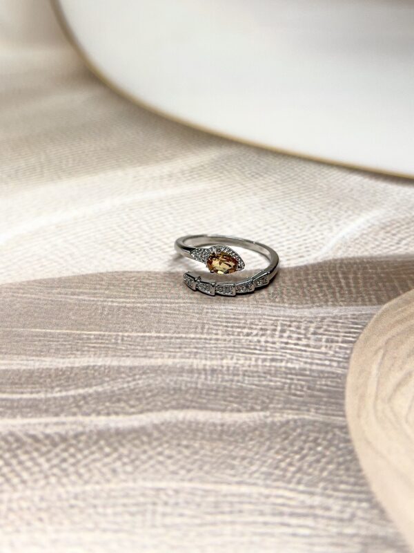 IMG_2472 Citrine Snake Ring | Adjustable | German Silver