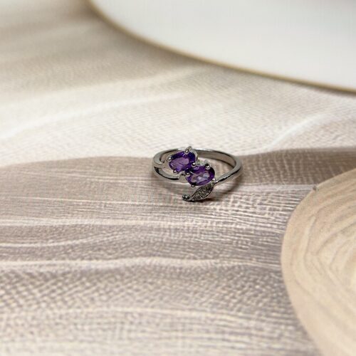 Enchanted Amethyst  Ring | Adjustable | German Silver