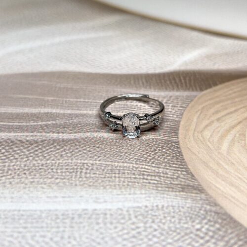 Starry Clear Quartz Ring | Adjustable | German Silver