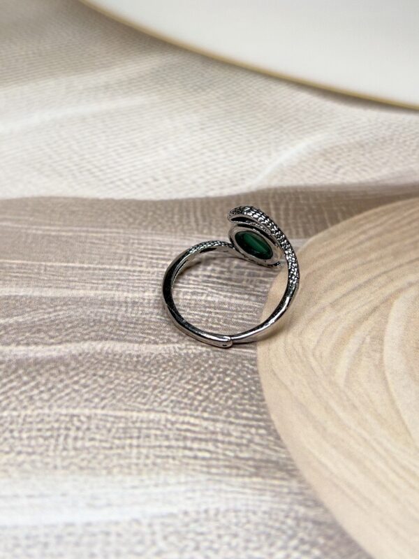 IMG_2497 Malachite Eternal Snake Ring | Adjustable | German Silver