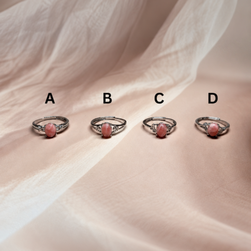 Rhodochrosite Rings | 4 Styles | Adjustable | German Silver