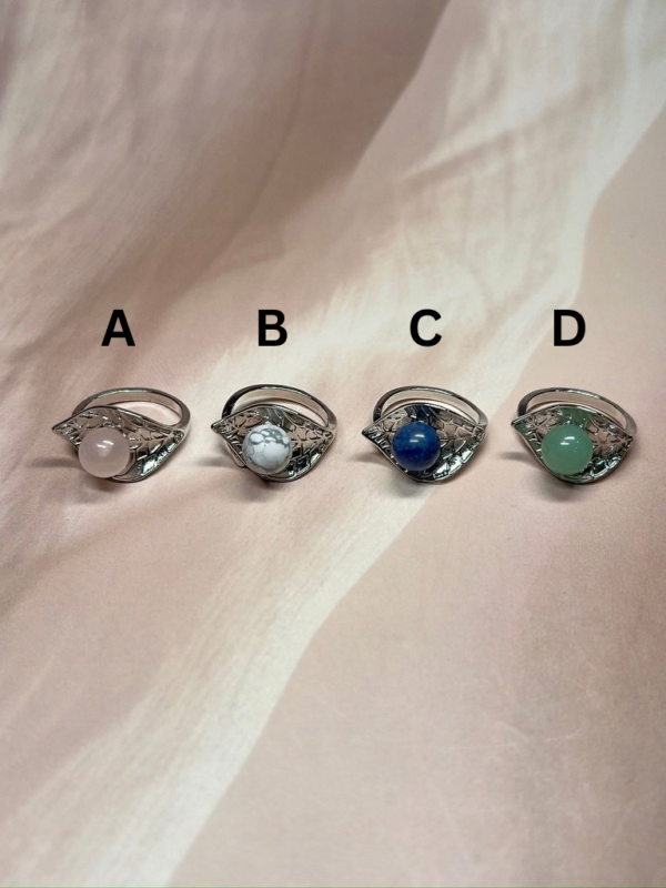 Morning Dew Crystal Rings | 8 Natural Crystal Options | German Silver