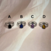 Blooming Heart Crystal Rings | 6 Natural Crystal Options | German Silver