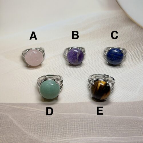 Orb Rings | 5 Crystals | Adjustable | German Silver